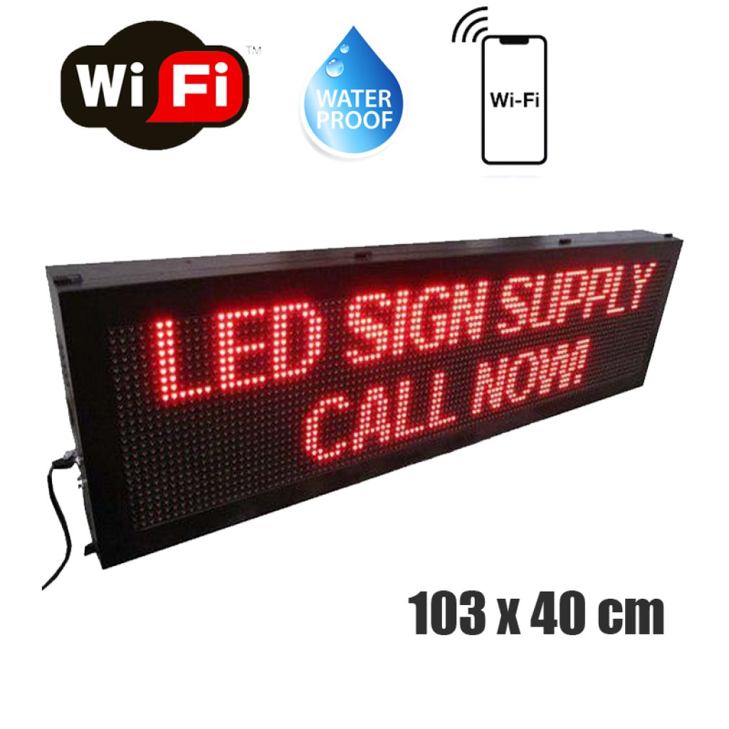 αδιάβροχη-ηλεκτρονική-led-πινακίδα-μονή-wifi-103x40cm